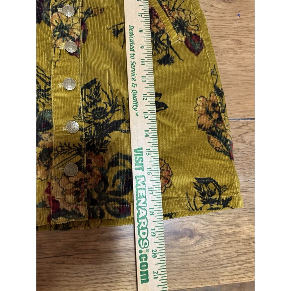 Anthropologie Pilcro Women’s Corduroy Mini Skirt Floral Size 2 Cottagecore City - Picture 6 of 14